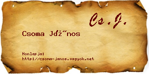 Csoma János névjegykártya