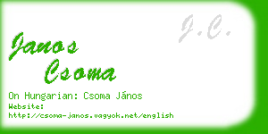 janos csoma business card
