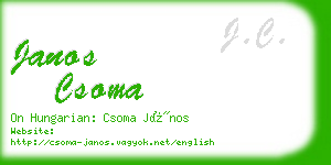 janos csoma business card